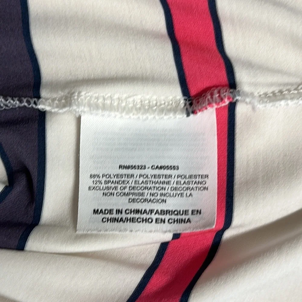 Nike Golf Dri Fit Tour Performance White Pink Purple Stripe Polo Shirt Medium